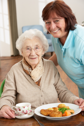 Senior with Home Care Companion Meal