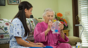Home care companion with senior